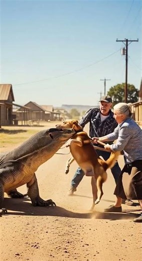 Real footage of a Komodo dragon attacking a dog