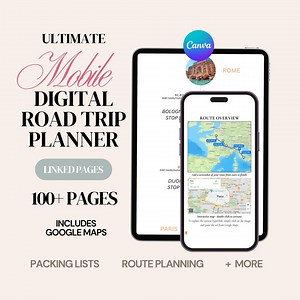 Road Trip Map Family Vacation Itinerary Template for Family Road Trip Planner Editable Canva Itinerary Template Family Trip Template - Etsy