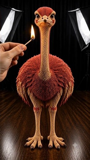 ​I Set Fire To A Matchstick Ostrich! 🦩🔥 #shorts
