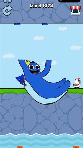 Slice Blue 🔵 Rainbow Friends Funny Game Level 🤣😁 #1078 #shorts #shortsfeed #slicetosave #funny