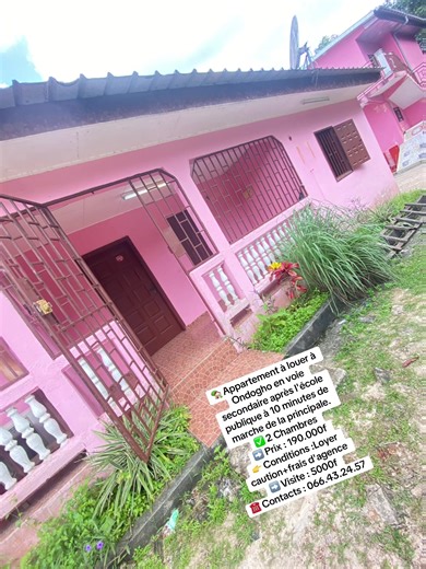 #Gabon Appartement à louer à Ondogho en voie secondaire après l'école publique à 10 minutes de marche de la principale. 👉 Caractéristiques : ✅ 2 Chambres ✅ Grand salon ✅ 1 Salle d'eau WC ✅ Cuisine avec placards ✅ Installation machine à laver ✅ Compteurs d'électricité /eau ✅ Terrasse ✅ Parking ➡️ Prix : 190.000f 👉 Conditions :Loyer caution frais d'agence ➡️ Visite : 5000f ☎️ Contacts : 066.43.24.57 #Gabonimmobilier #visibilitétiktok2025 #trèsbonneoccasionauGabon #maison_louer_Gabon