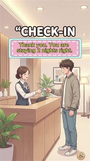 Hotel Check In English Front Desk Conversation A2–B1 #speakconfident #dailyenglish #englishshorts