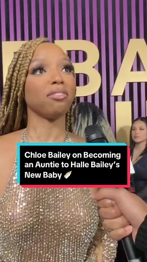 #ChloeBailey is in her auntie era with sister #HalleBailey’s new baby Halo 😇🥹 #ChloexHalle #Celebs