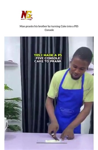 Man pranks his brother by turning Cake into a PS5 Console