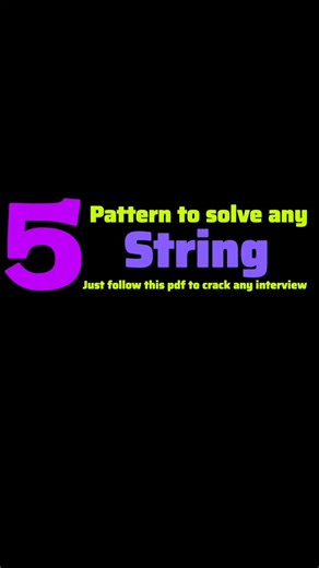 Coding | Error| Debugger on Instagram: "💻 “Want to master String Patterns in coding? 🔥 Here’s the secret to cracking the I Pattern question in just a few seconds ⏱️. Save 🔖 | Share 💌 | Follow 🚀 for more DSA + Coding Patterns!” --- 🔥 Viral Hashtags #CodingReels #CodingPattern #StringPattern #DSA #DSAReels #LeetCode #CodingLife #InterviewPrep #CodeWithMe #ProgrammersLife #Java #Python #Cplusplus #CodingCommunity #TechReels #ProblemSolving #100DaysOfCode #CodeNewbie #Programmers #SoftwareEngi