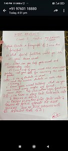 MDP Project - Class 5 - Topic: My Dream SchoolEnglish:Write ... | Filo