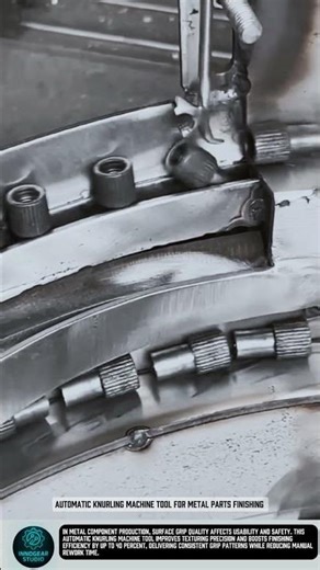 Automatic Knurling Machine tool for metal parts finishing #tools