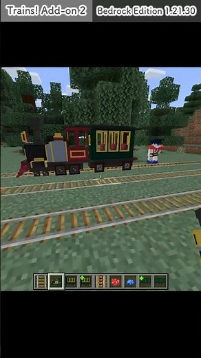 [Minecraft Bedrock Edition] playing with the railroad add-on "Trains! Add-on 2" #minecraft #trainmod