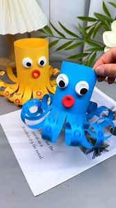 Let's make a three-dimensional little octopus with the children! , simple and fun, | Art, Crafts and Journals