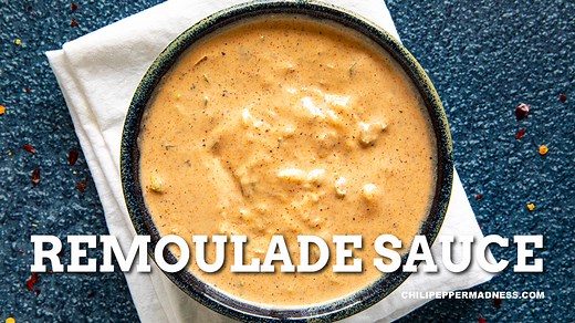 Let's make a REMOULADE! This is my favorite creamy Cajun remoulade sauce made with mayo, sriracha, mustard and horseradish with lots of spices. Perfect for seafood like shrimp, fried oysters, crab cakes or white fish. Very versatile and easy to make your own. GET the RECIPE NOW: https://www.chilipeppermadness.com/recipes/cajun-remoulade-sauce/ | Chili Pepper Madness - Big Flavor Recipes