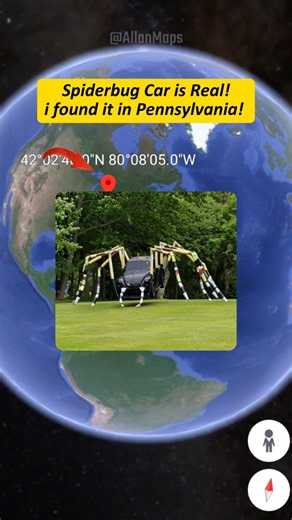 Spiderbug Car found on google maps & google earth! #shorts