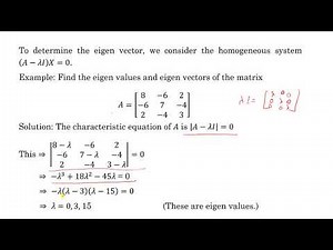 Eigen values and eigen vectors
