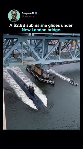 AI. Tech. The next evolution. on Instagram: "This footage shows a U.S. Navy Virginia Class submarine passing beneath the New London Bridge in Connecticut. Virginia Class submarines are designed for stealth, precision, and long duration missions. Powered by a nuclear reactor, they can operate underwater for months without refueling, while remaining nearly undetectable. Passing under a bridge like this is not a spectacle. It’s a demonstration of control, navigation accuracy, and engineering discip