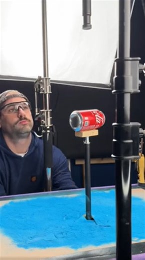 Blue powder explosion shot at 1000fps cinematic slow motion