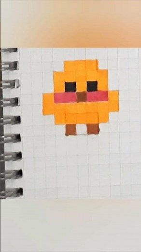 Easy Mini Chick 🐥 Pixel Art | Cute Bird Graph Paper Drawing #Shorts