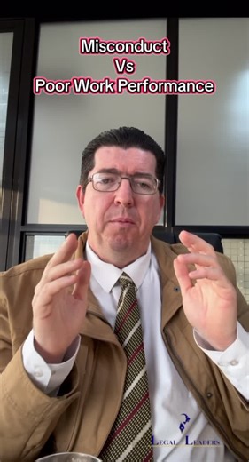 Misconduct vs poor work performance! #labourlaw #learnontiktok