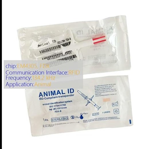Animal Microchip Syringe ISO 11784 134.2kHz FDX-B