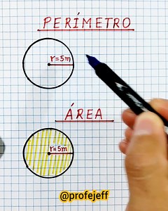 ⛔ Perímetro y área de un círculo ⛔ #profejeff #matematica #retomatematico #circulo #circunferencia | Profe Jeff