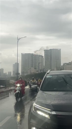 Fire inside the skyscraper