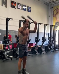 One of my favorite #steelclub complexes. I want to give so much love to @coachjohnwolf and @shaneheins the whole @onnit team for completing the Onnit 6 at home transformation program, utilizing each different implement including a bodyweight program. The Steel Club Onnit 6 launched this week if you want to try it! Also available for purchase on @playstation 👊 | Aubrey Marcus