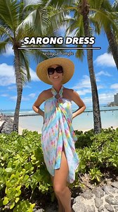Fun little beach sarong dress using a bangle! * It makes a cute vacation outfit , its super easy to make , and you are beach or pool ready in no time! * What do you think ? * 🧣Please let me know if you need any links 🔗 • • • • #pareos #summeroutfitideas #sarong #vacationoutfits | Blonde Beach Vibes