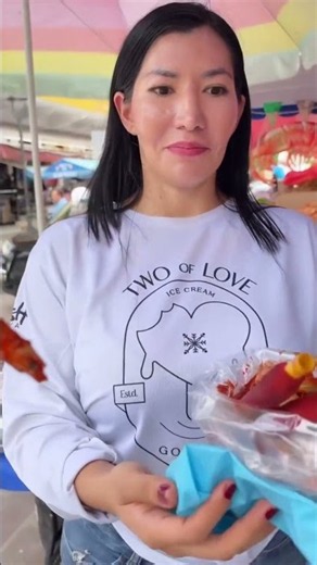 POV: Buying spicy dried shrimp with the cutest girl at the market! 🍤 #shorts