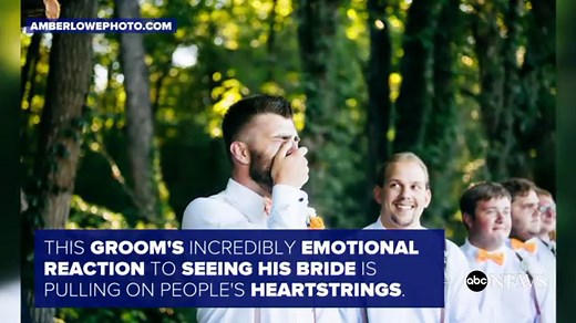 Groom has incredibly emotional reaction to seeing his bride