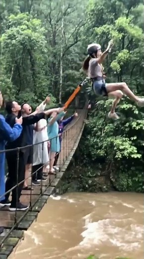 Bungee Jump Gone Wrong! 😱 Terrified Girl Falls Into River | Epic Jungle Fail