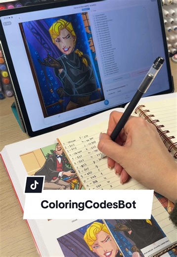 How I match color codes super quickly & easily. Hachette ColoringCodesBot #colortok #acrylicmarker #colorjournal #trackingjournal #coloriagesmysteres