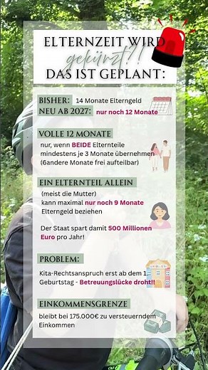Elternzeit wird gekürzt!! Das solltest du wissen!