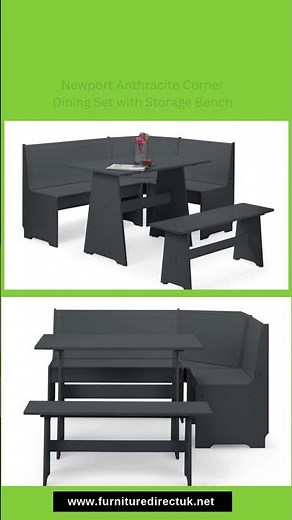🖤 Julian Bowen Newport Anthracite Corner Dining Set – Unique Corner Dining Collection #diningtable