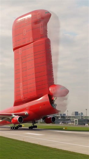 This Massive Red Mega Plane Takes Off Like a Flying Skyscraper! 😱✈️