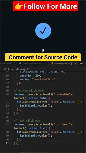 Animated Submit Button on Click ⚡ | HTML CSS JS #shorts
