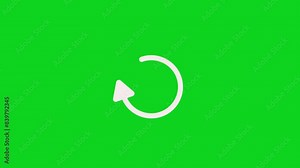 Refresh button, black isolated on white background, Refresh Sign on a green screen. Refreshing, updating, reload button icon animation, Refresh button, circle arrow icon set, reload,