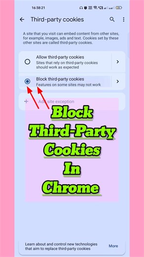 How to blocked third party cookies in google chrome ||#viral #shorts #techarnit