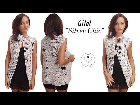 TUTORIAL: Crochet Cardigan/ Vest "Silver Chic" by la fata tuttofare