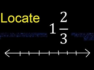 Locate 1 2/3 on the number line, mixed fraction on the line, mixed fractions