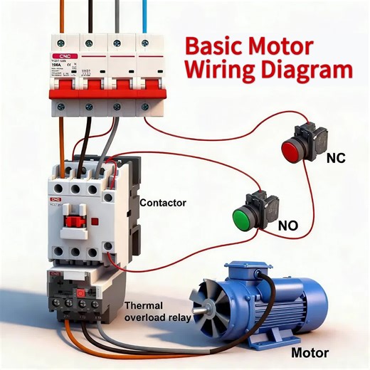 How to Wire a Basic Motor Control Circuit: Using YCB7-125N MCB, YCC7 Contactor with Thermal Overload Protection, Push-Button Switch. Comment