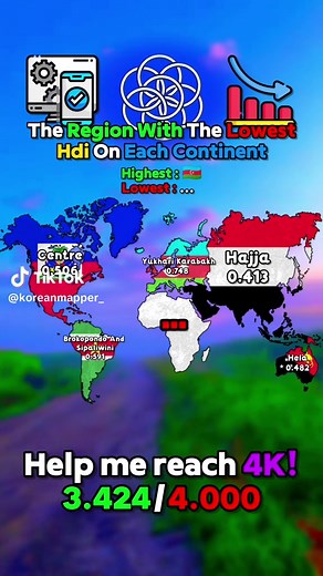 Source: Wikipedia | 0.500 is already a terrible indicator, but 0.235... | 🔧 The region with the lowest HDI on each continent 📉 | #Map #Mapping #World #Worldmap #HDI #Worst #Region #Continent #Country #Countries |