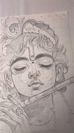 Krishna Drawing 😍 #shorts #art #drawing #krishna