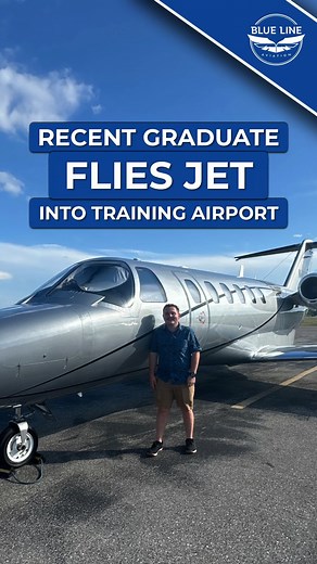 From student to jet pilot! ✈️ Our grad Josh flew into his old stomping grounds at Winter Haven Regional Airport. A reminder that hard work pays off and big dreams really do take flight. Become employable as a pilot in as little as 5.5 months: www.bluelineaviation.com | Blue Line Aviation