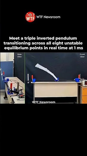 Triple Inverted Pendulum Transition Control in Real Time at 1ms🤯⚙️