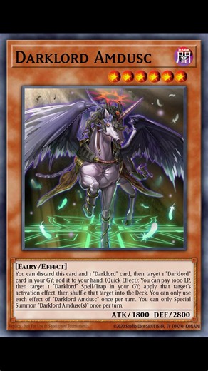 Yugioh Darklord Amdusc Secret Rare - The BROKEN Spell/Trap Engine!