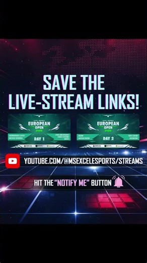 Can't make the MECC European Open 🏆 in person? No problem - Catch the action live 🎥