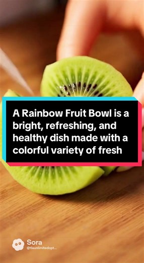 A Rainbow Fruit Bowl is a bright, refreshing, and healthy dish made with a colorful variety of fresh fruits arranged in rainbow order. It’s perfect for breakfast, snacks, parties, kids’ meals, or healthy desserts. Packed with vitamins, fiber, and natural sweetness, this bowl is both nutritious and visually fun. ⸻ 🍓 Ingredients \t•\t1 cup strawberries, sliced \t•\t1 orange or 1 cup mandarin oranges \t•\t1 cup pineapple chunks \t•\t1 mango, diced \t•\t2 kiwis, sliced \t•\t1 cup green grapes \t•\t