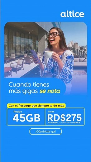 Más gigas en tu Pospago altice