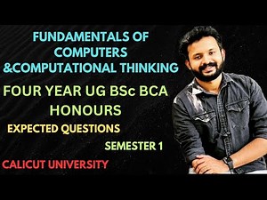 1st Sem CS/BCA AI-Fundamentals of Computers &Computational Thinking | EXPECTED QUESTIONS | CU