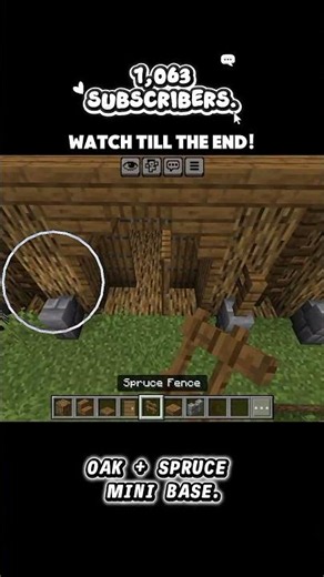 Build This Easy Oak And Spruce Mini Base! | Minecraft | 294 | Survival House For Beginners#shorts