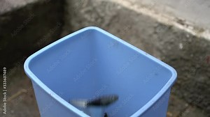 Aluminum, steel and metal food and drink containers and packaging waste. Household Waste Disposal, Collection, Sorting and Recycling Stock Video