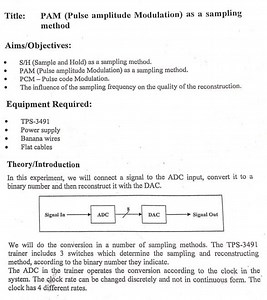 Title: PAM (Pulse Amplitude Modulation) as a Sampling Method A... | Filo